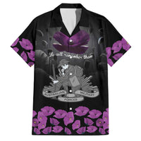ANZAC Day Remembrance Family Matching Summer Maxi Dress and Hawaiian Shirt Purple Poppy We Will Remember Them LT9 Dad's Shirt - Short Sleeve Purple - Polynesian Pride