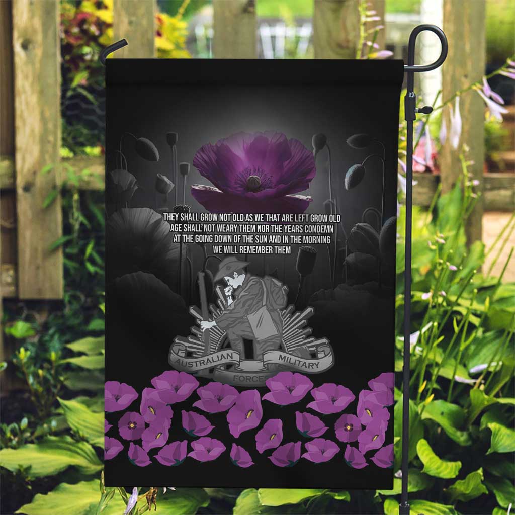 ANZAC Day Remembrance Garden Flag Purple Poppy We Will Remember Them