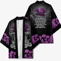 ANZAC Day Remembrance Kimono Purple Poppy We Will Remember Them LT9 - Polynesian Pride
