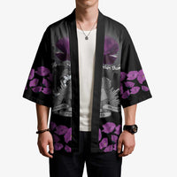 ANZAC Day Remembrance Kimono Purple Poppy We Will Remember Them LT9 - Polynesian Pride
