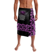 ANZAC Day Remembrance Lavalava Purple Poppy We Will Remember Them LT9 Purple - Polynesian Pride