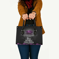 ANZAC Day Remembrance Leather Bag Purple Poppy We Will Remember Them