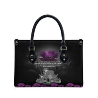 ANZAC Day Remembrance Leather Bag Purple Poppy We Will Remember Them