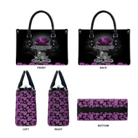 ANZAC Day Remembrance Leather Bag Purple Poppy We Will Remember Them