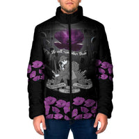 ANZAC Day Remembrance Padded Jacket Purple Poppy We Will Remember Them LT9 Men Purple - Polynesian Pride
