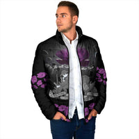 ANZAC Day Remembrance Padded Jacket Purple Poppy We Will Remember Them LT9 - Polynesian Pride