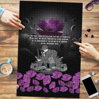 ANZAC Day Remembrance Puzzle Purple Poppy We Will Remember Them
