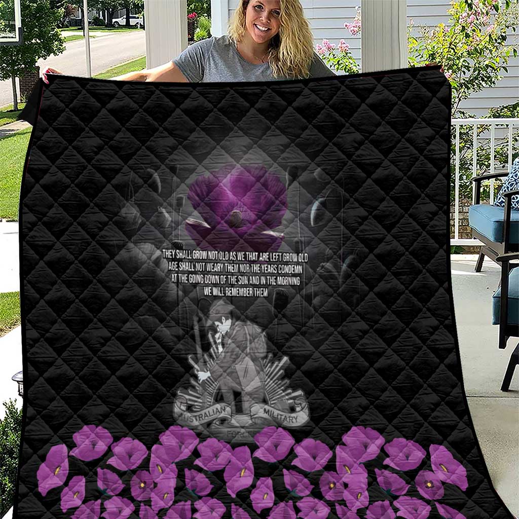 ANZAC Day Remembrance Quilt Purple Poppy We Will Remember Them LT9 Purple - Polynesian Pride