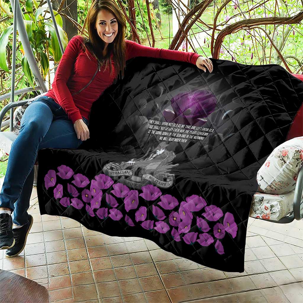 ANZAC Day Remembrance Quilt Purple Poppy We Will Remember Them LT9 - Polynesian Pride