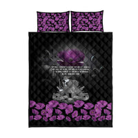 ANZAC Day Remembrance Quilt Bed Set Purple Poppy We Will Remember Them