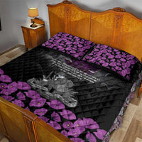 ANZAC Day Remembrance Quilt Bed Set Purple Poppy We Will Remember Them