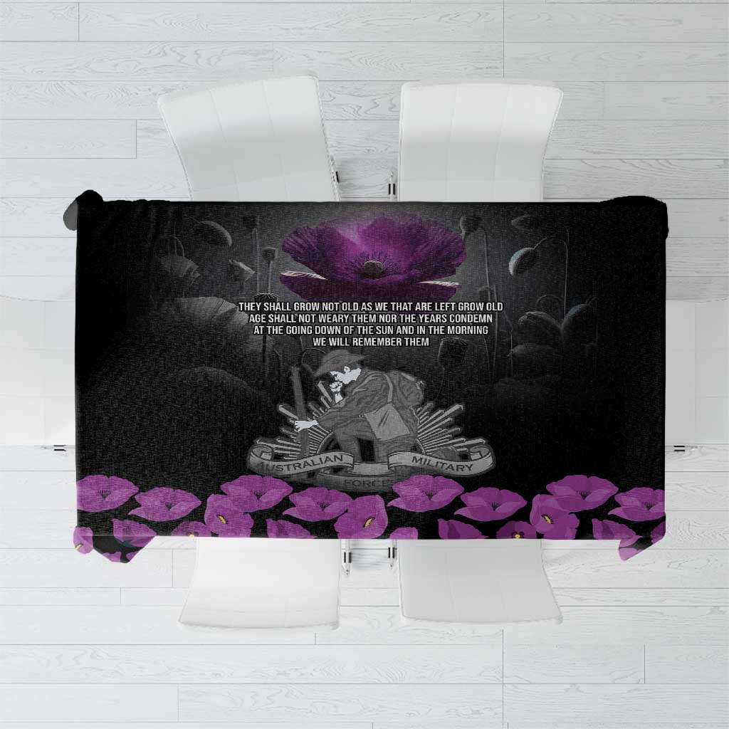 ANZAC Day Remembrance Tablecloth Purple Poppy We Will Remember Them LT9 Purple - Polynesian Pride