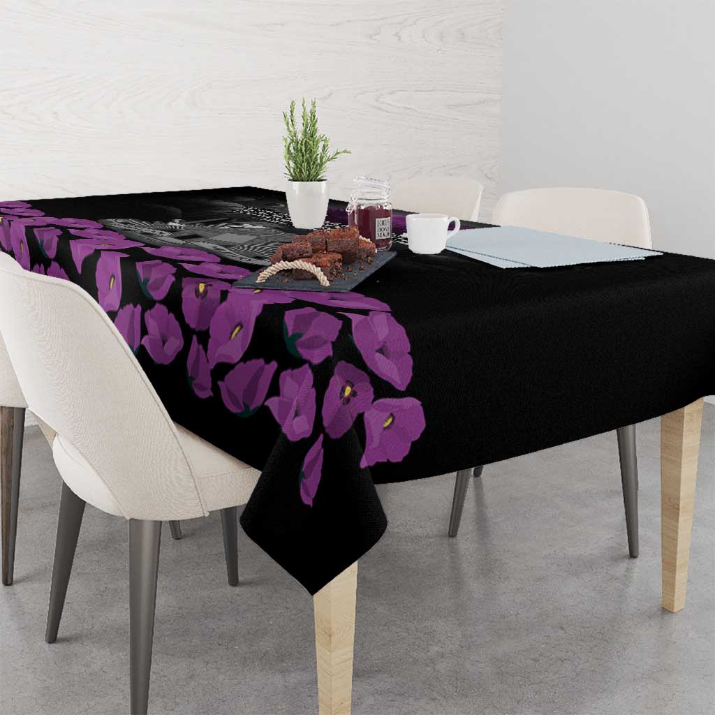 ANZAC Day Remembrance Tablecloth Purple Poppy We Will Remember Them LT9 - Polynesian Pride