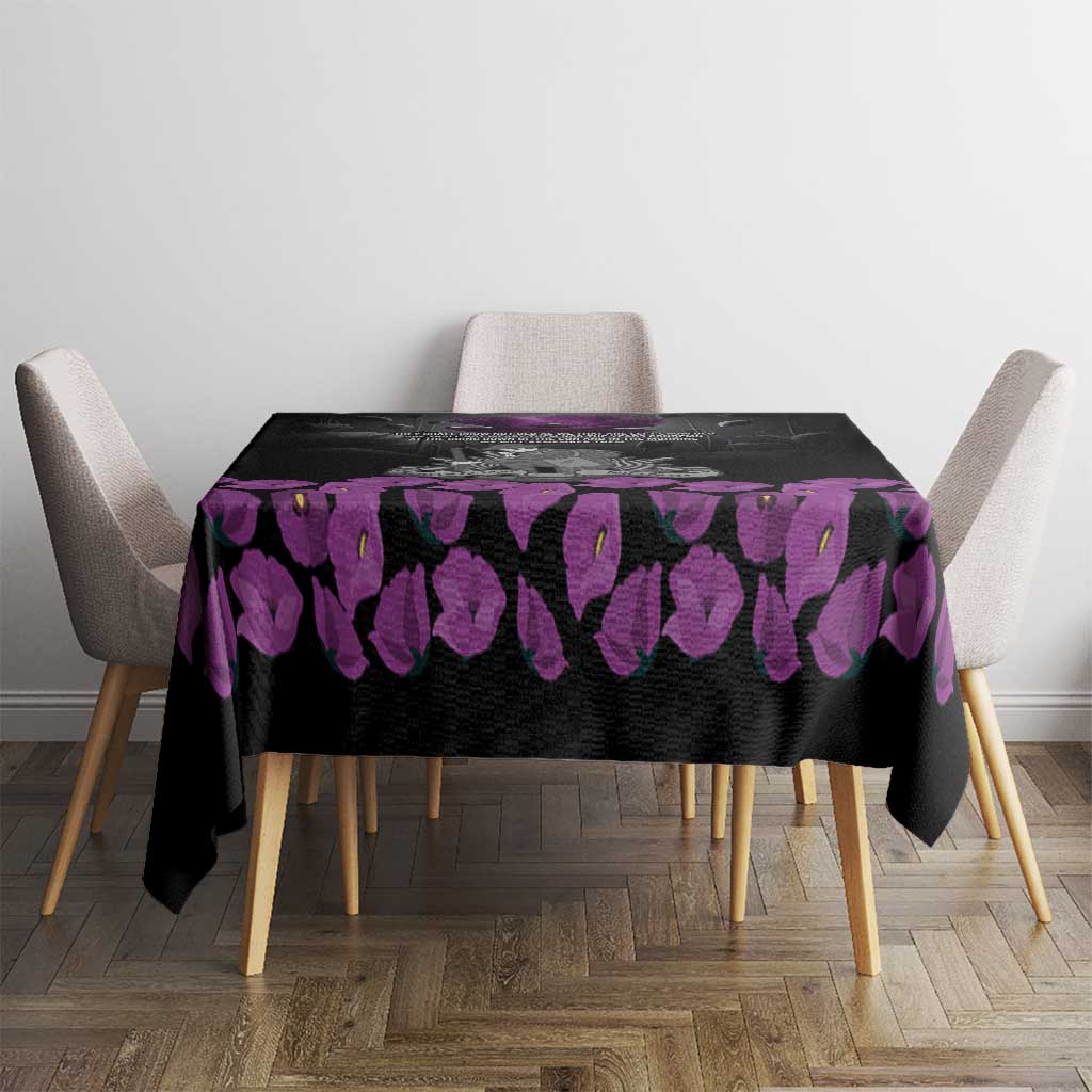 ANZAC Day Remembrance Tablecloth Purple Poppy We Will Remember Them LT9 - Polynesian Pride