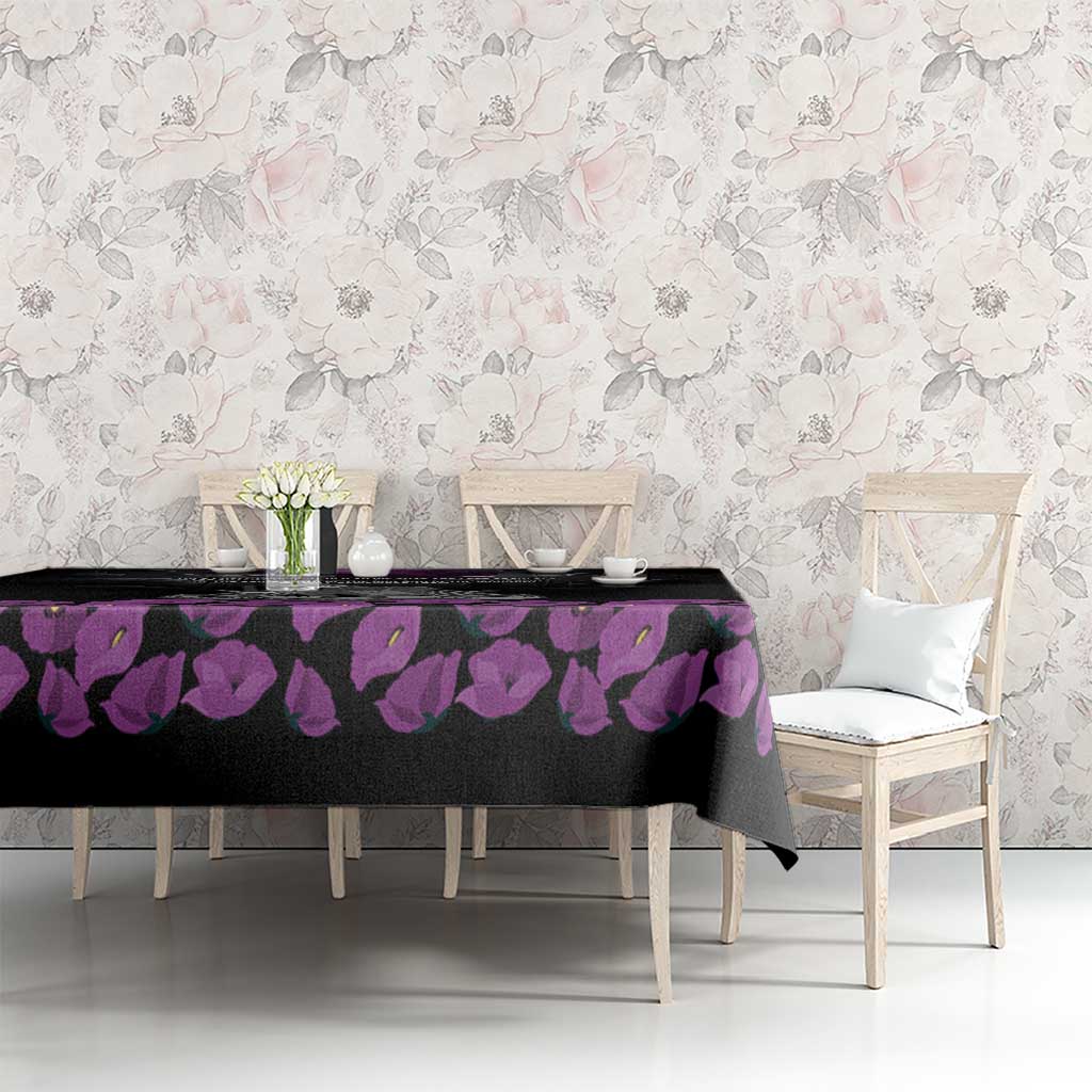 ANZAC Day Remembrance Tablecloth Purple Poppy We Will Remember Them LT9 - Polynesian Pride