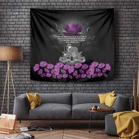 ANZAC Day Remembrance Tapestry Purple Poppy We Will Remember Them