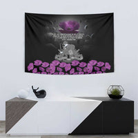 ANZAC Day Remembrance Tapestry Purple Poppy We Will Remember Them