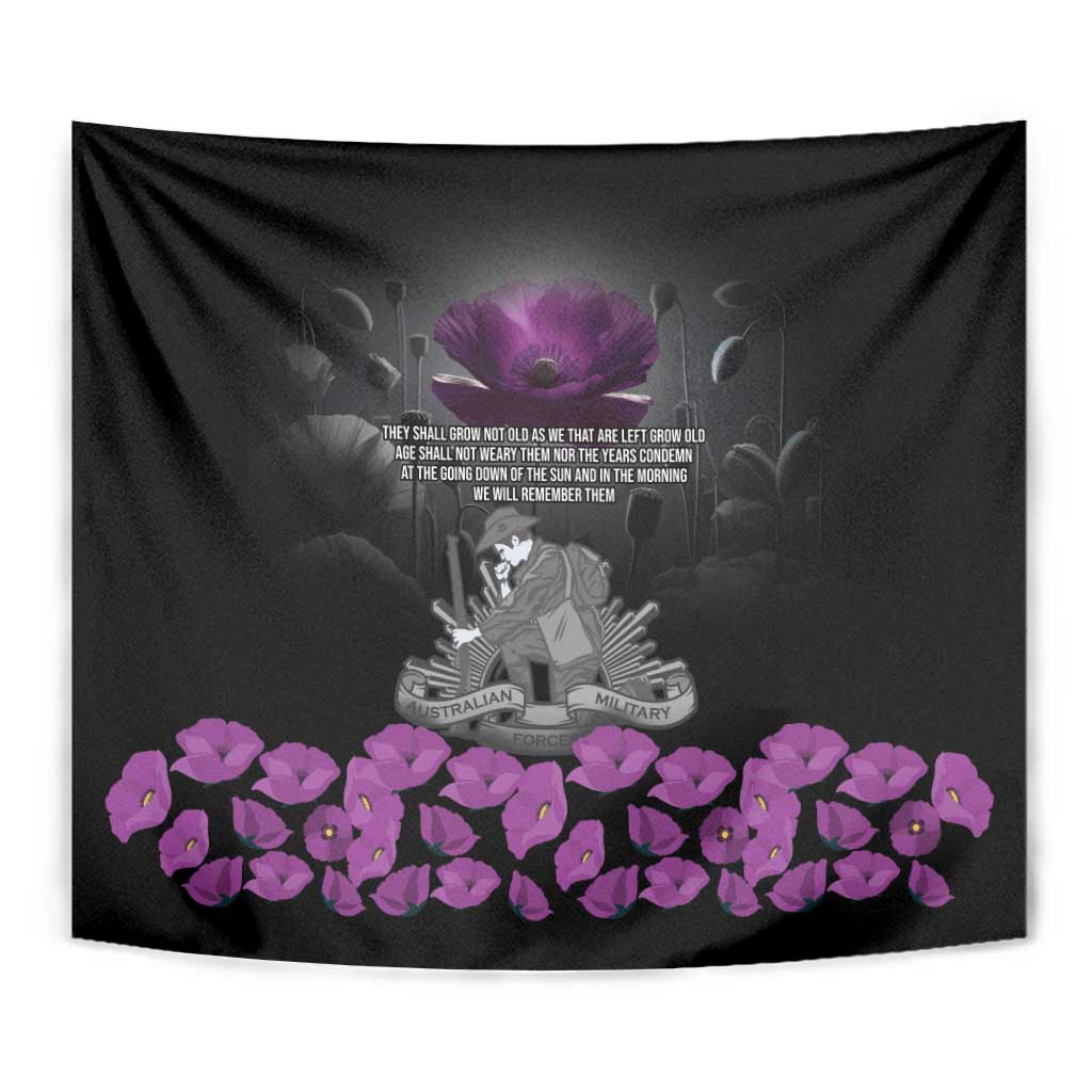 ANZAC Day Remembrance Tapestry Purple Poppy We Will Remember Them