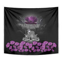 ANZAC Day Remembrance Tapestry Purple Poppy We Will Remember Them