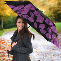 ANZAC Day Remembrance Umbrella Purple Poppy We Will Remember Them