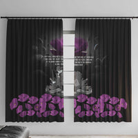 ANZAC Day Remembrance Window Curtain Purple Poppy We Will Remember Them