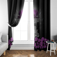 ANZAC Day Remembrance Window Curtain Purple Poppy We Will Remember Them