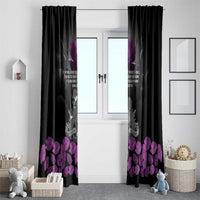ANZAC Day Remembrance Window Curtain Purple Poppy We Will Remember Them