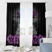 ANZAC Day Remembrance Window Curtain Purple Poppy We Will Remember Them
