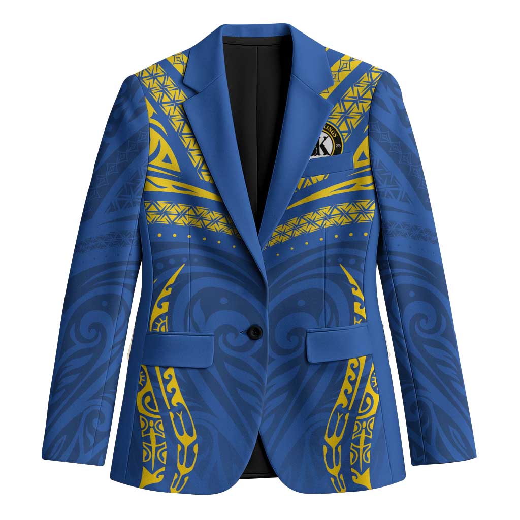 Custom Oceania Football Solomon Kings Blazer Polynesian Tribal Pattern LT9 Unisex Blue - Polynesian Pride