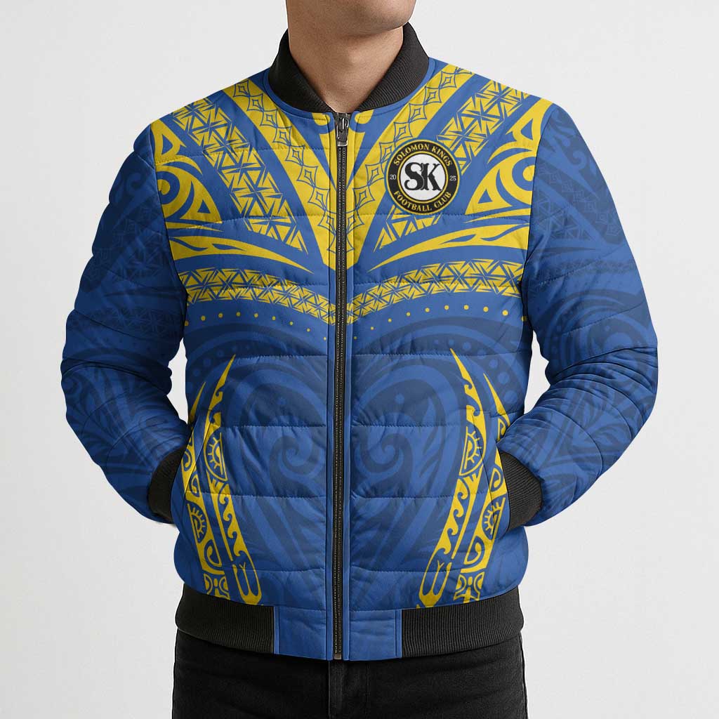 Custom Oceania Football Solomon Kings Bomber Puffer Jacket Polynesian Tribal Pattern LT9 - Polynesian Pride