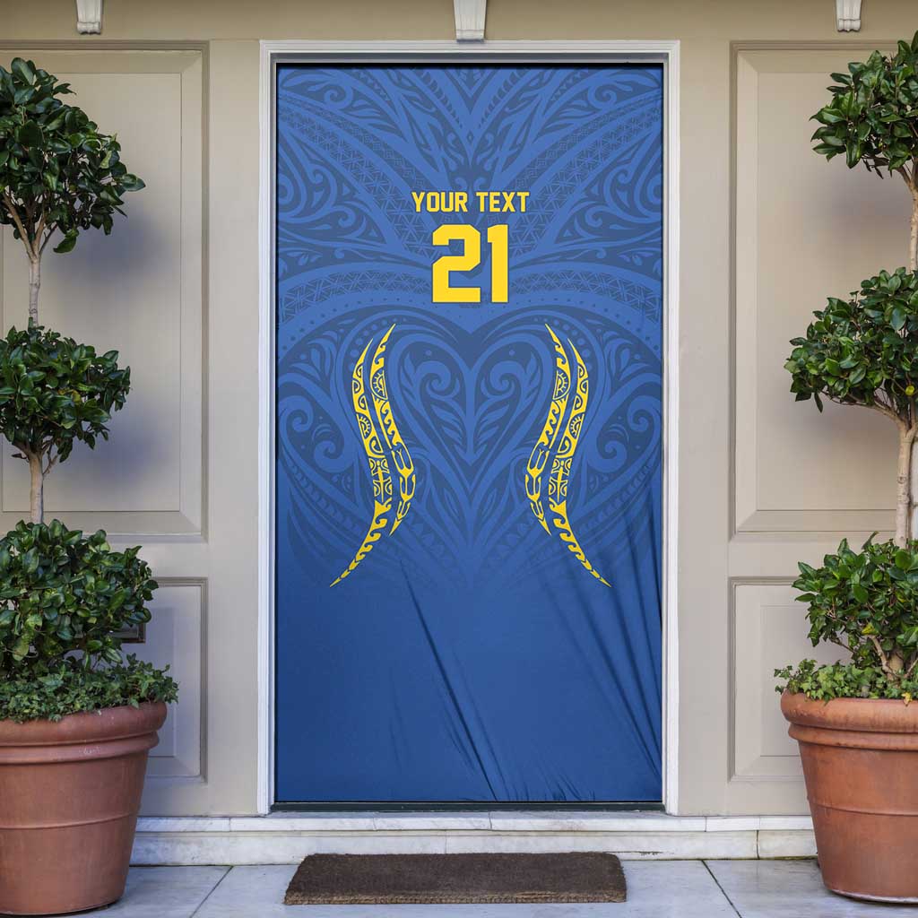 Custom Oceania Football Solomon Kings Door Cover Polynesian Tribal Pattern