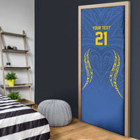 Custom Oceania Football Solomon Kings Door Cover Polynesian Tribal Pattern