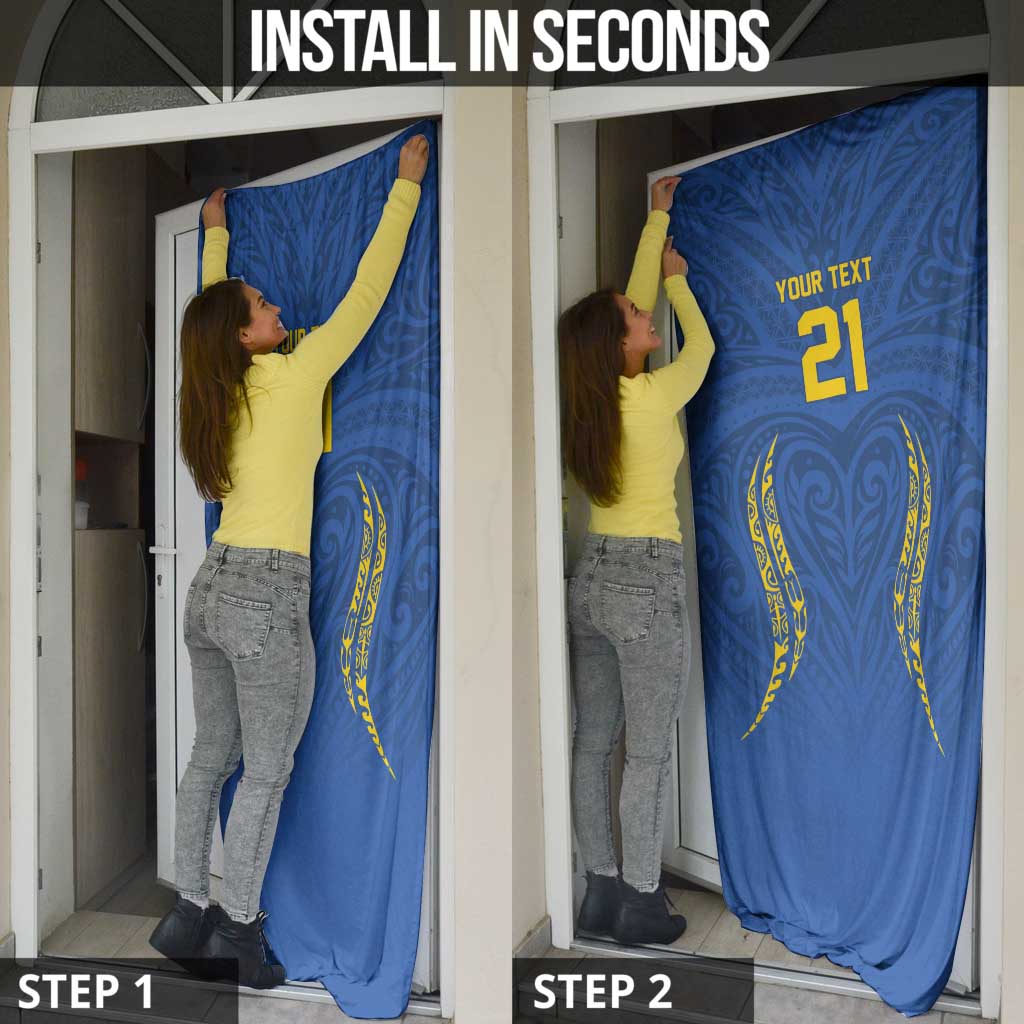 Custom Oceania Football Solomon Kings Door Cover Polynesian Tribal Pattern