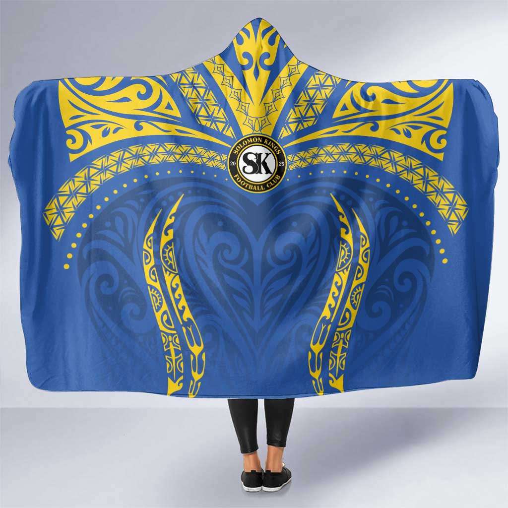 Oceania Football Solomon Kings Hooded Blanket Polynesian Tribal Pattern LT9 One Size Blue - Polynesian Pride