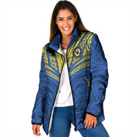 Custom Oceania Football Solomon Kings Padded Jacket Polynesian Tribal Pattern LT9 Women Blue - Polynesian Pride