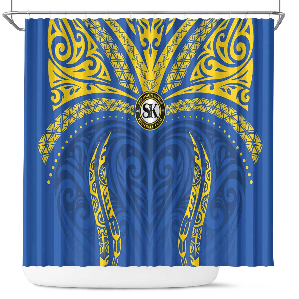 Oceania Football Solomon Kings Shower Curtain Polynesian Tribal Pattern LT9 Blue - Polynesian Pride