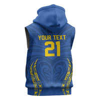 Custom Oceania Football Solomon Kings Sleeveless Zip Hoodie Polynesian Tribal Pattern LT9 - Polynesian Pride