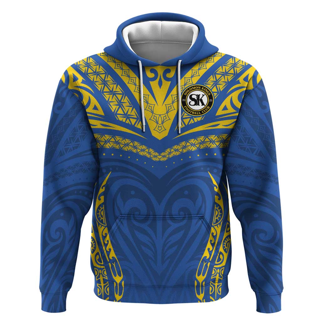 Custom Oceania Football Solomon Kings Zip Hoodie Polynesian Tribal Pattern LT9 Pullover Hoodie Blue - Polynesian Pride