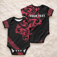 All Black Maori Tribal Tattoo Personalised Baby Onesie Classic Red Polynesian Style