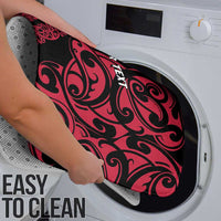 All Black Maori Tribal Tattoo Personalised Bathroom Set Classic Red Polynesian Style - Polynesian Pride