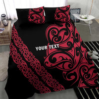 All Black Maori Tribal Tattoo Personalised Bedding Set Classic Red Polynesian Style - Polynesian Pride