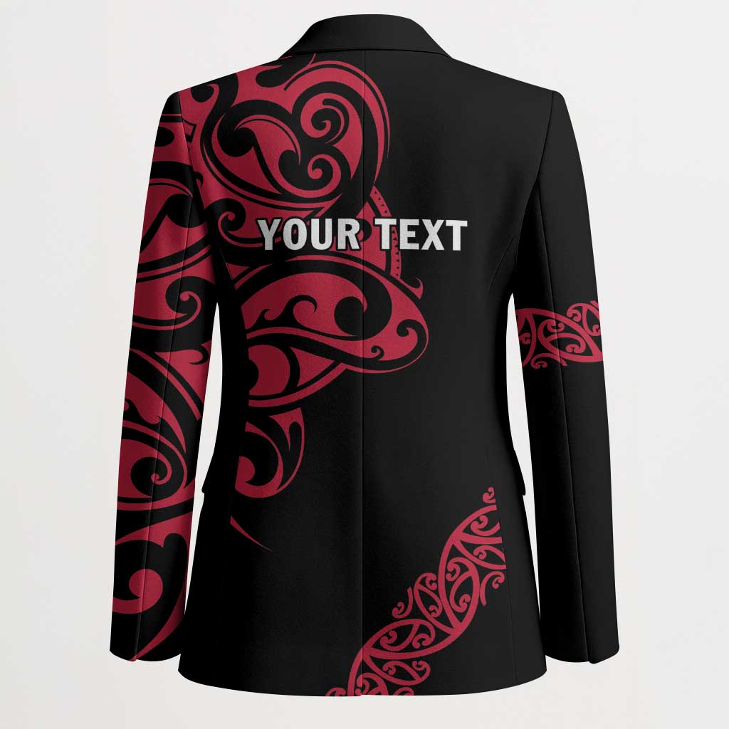 All Black Maori Tribal Tattoo Personalised Blazer Classic Red Polynesian Style LT9 - Polynesian Pride