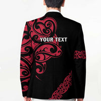 All Black Maori Tribal Tattoo Personalised Blazer Classic Red Polynesian Style LT9 - Polynesian Pride