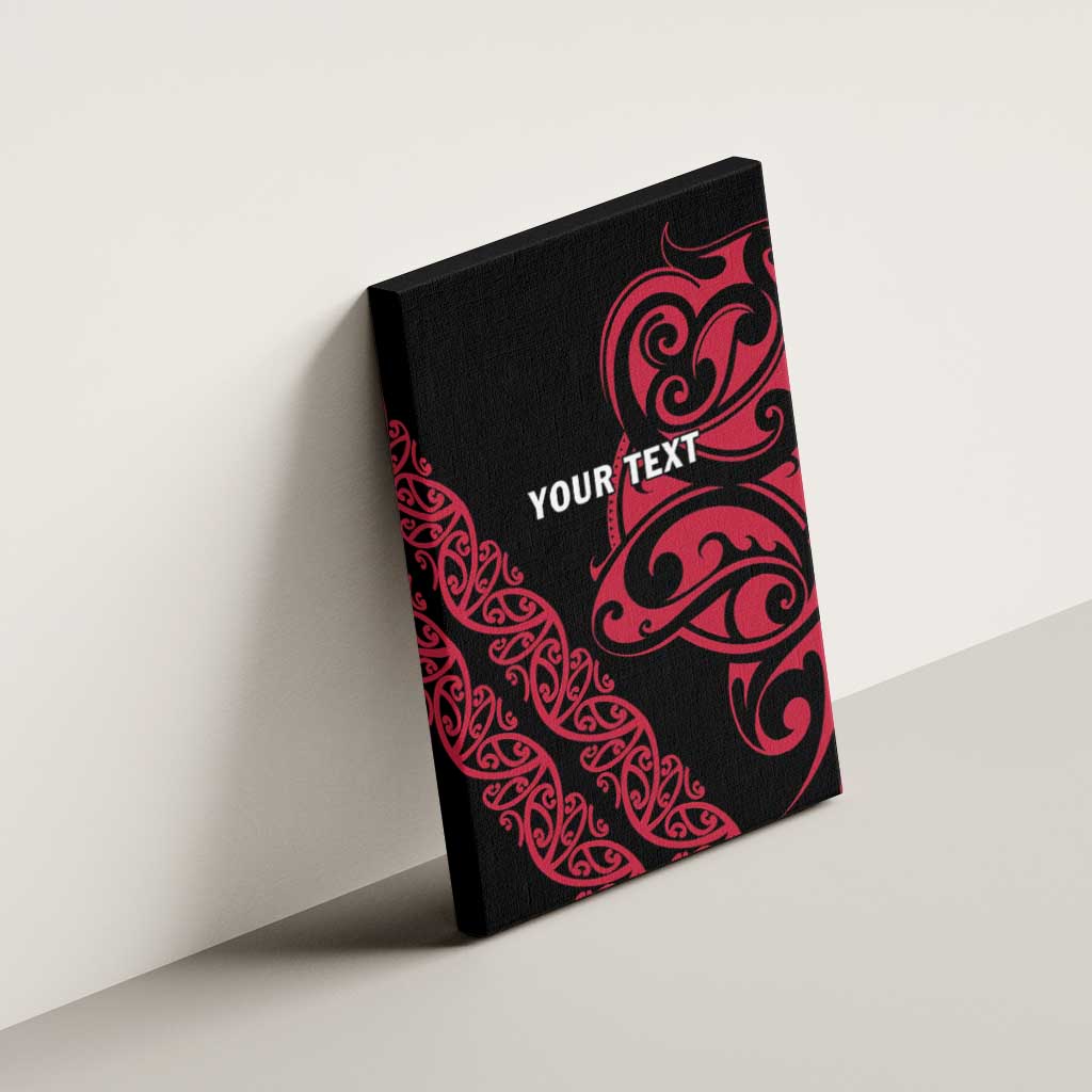 All Black Maori Tribal Tattoo Personalised Canvas Wall Art Classic Red Polynesian Style - Polynesian Pride