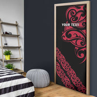 All Black Maori Tribal Tattoo Personalised Door Cover Classic Red Polynesian Style - Polynesian Pride