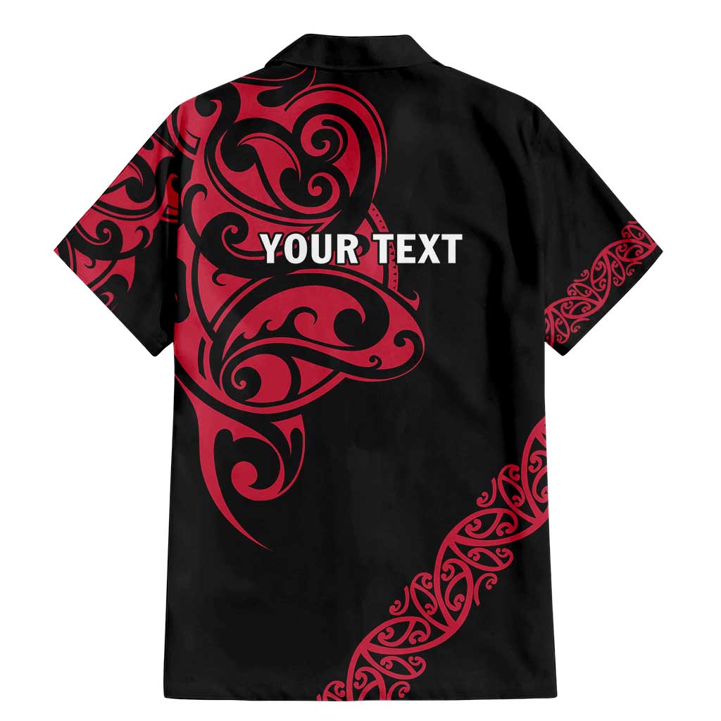 All Black Maori Tribal Tattoo Personalised Family Matching Mermaid Dress and Hawaiian Shirt Classic Red Polynesian Style - Polynesian Pride