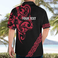 All Black Maori Tribal Tattoo Personalised Hawaiian Shirt Classic Red Polynesian Style - Polynesian Pride