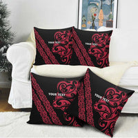 All Black Maori Tribal Tattoo Personalised Pillow Cover Classic Red Polynesian Style - Polynesian Pride