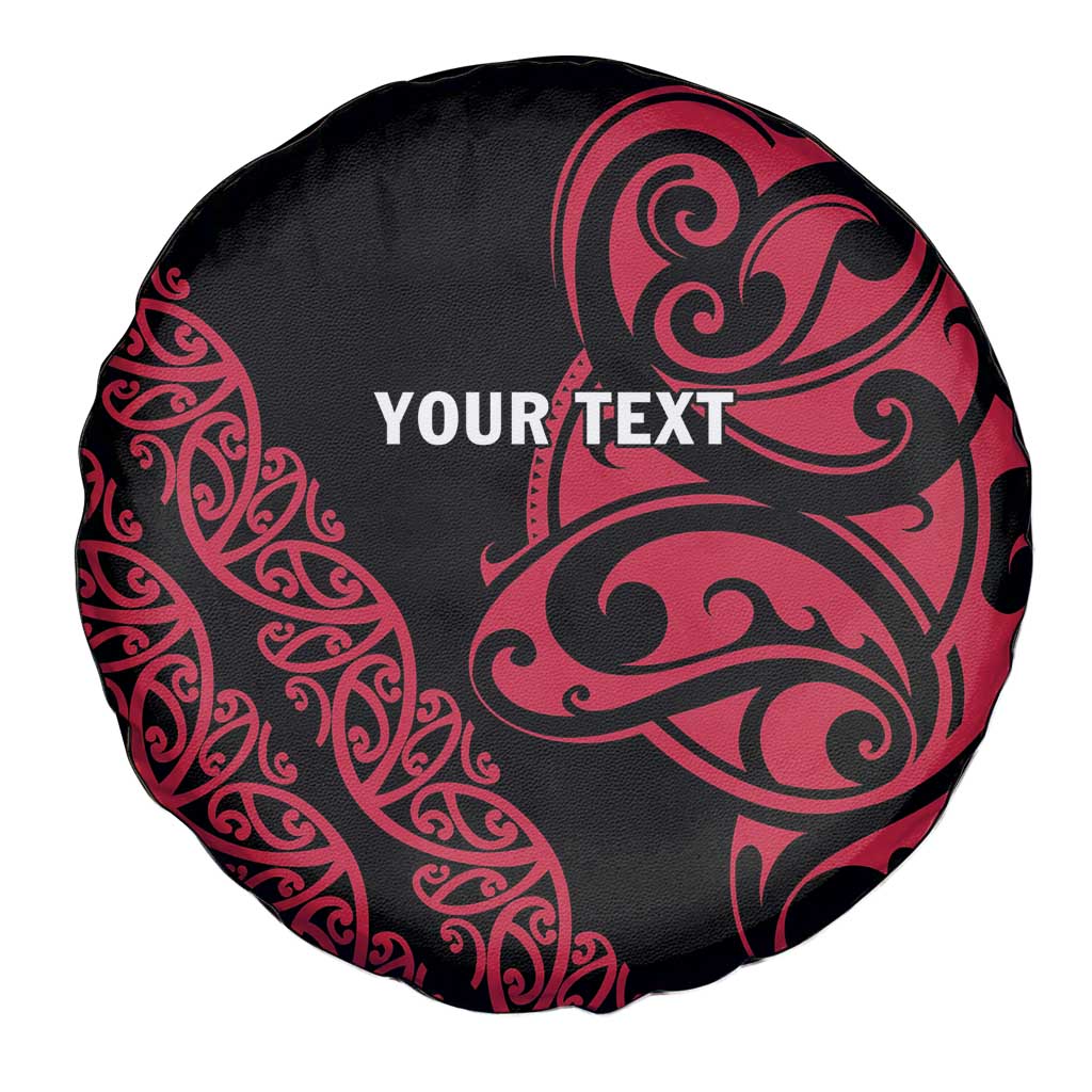 All Black Maori Tribal Tattoo Personalised Spare Tire Cover Classic Red Polynesian Style - Polynesian Pride