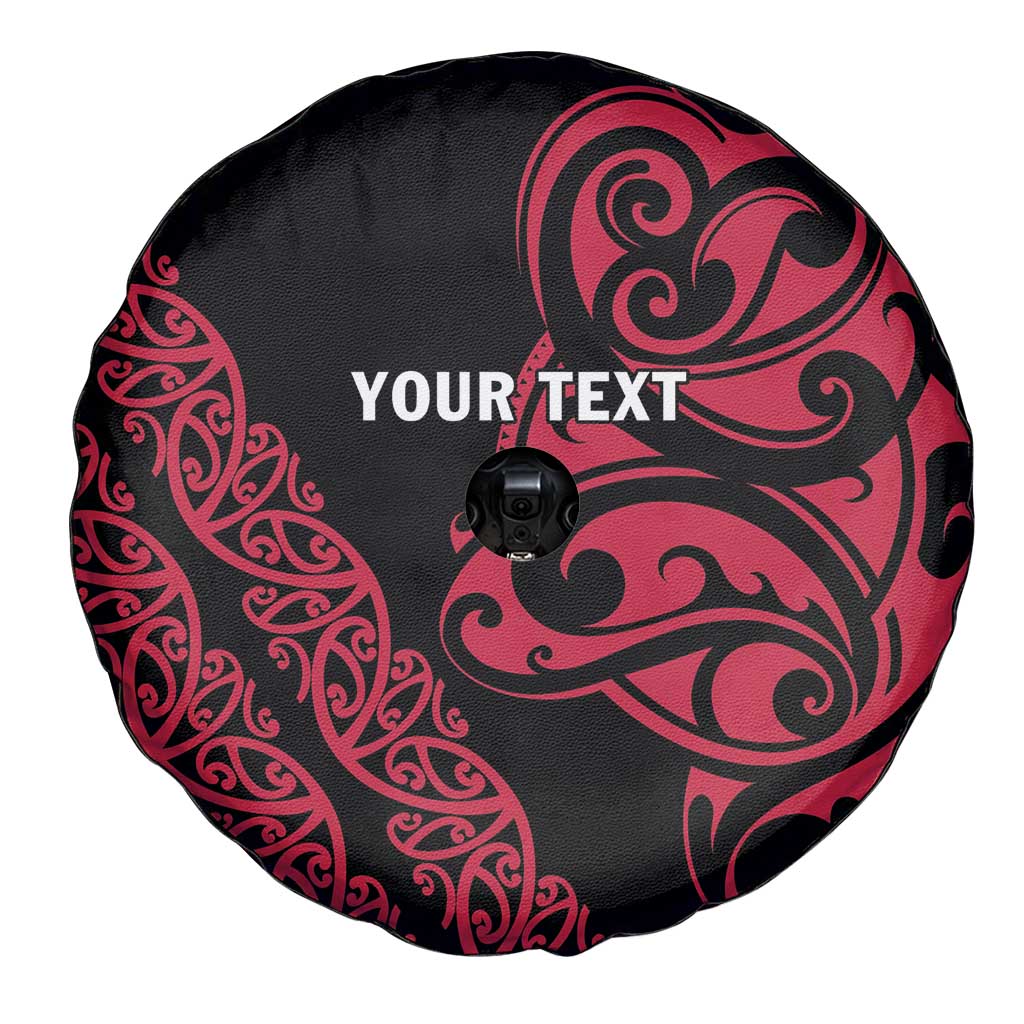All Black Maori Tribal Tattoo Personalised Spare Tire Cover Classic Red Polynesian Style - Polynesian Pride